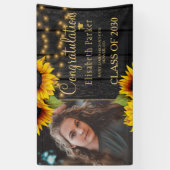 Rustige zonnebloemklasse afstudeerder PHOTO Spandoek (Verticaal)