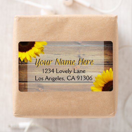 Rustige zonnebloemlabels etiket (Insitu)