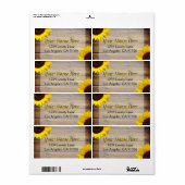 Rustige zonnebloemlabels etiket (Full Sheet)