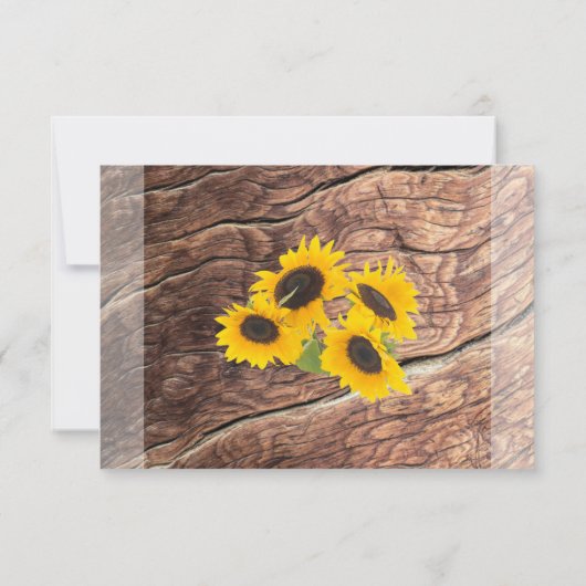 Rustige zonnebloemmaaltijden Bindende RSVP-Kaarten RSVP Kaartje (Achterkant)