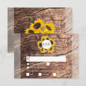 Rustige zonnebloemmaaltijden Bindende RSVP-Kaarten RSVP Kaartje (Voorkant / Achterkant)