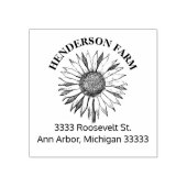 Rustige Zonnebloemnaam Rubberstempel (Afrduk)