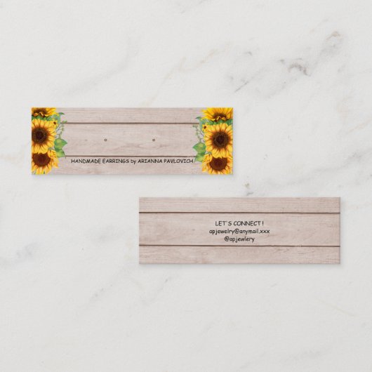 Rustige zonnebloemoorringen — Visitekaartje (Voorkant / Achterkant)