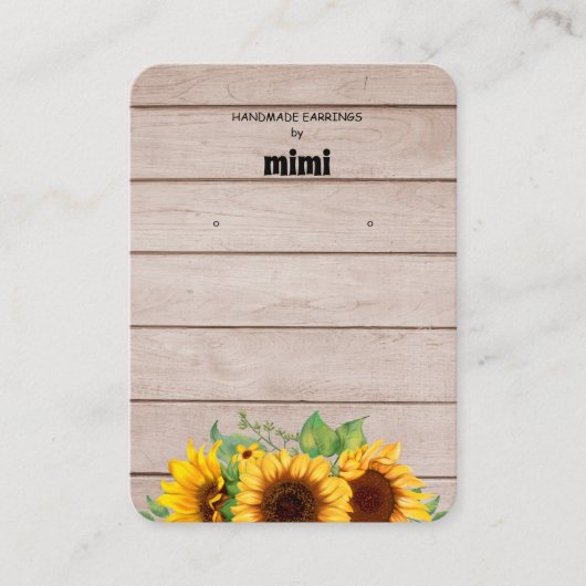 Rustige zonnebloemoorringen — Visitekaartje (Voorkant)