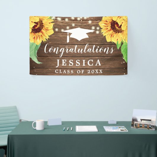 Rustige zonnebloempanners voor Afstuderen Spandoek (Beurs)