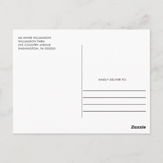 Rustige zonnebloempauzen - schotel briefkaart (Achterkant)