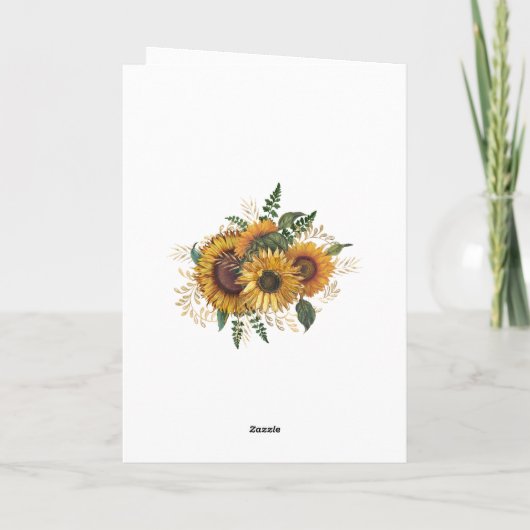 Rustige zonnebloempel bedankkaart (Achterkant)