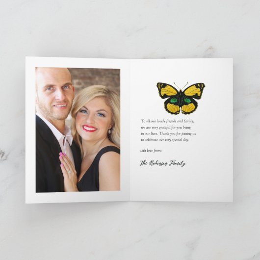 Rustige zonnebloempel bedankkaart (Binnen)