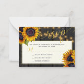 Rustige zonnebloempitelegant RSVP-behuizing Notitiekaartje (Voorkant)
