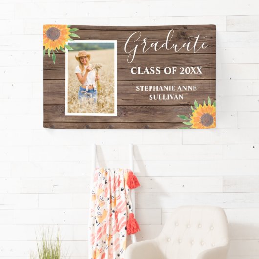 Rustige zonnebloempitten Afstuderen Spandoek (Insitu)