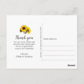 Rustige zonnebloempitten Baby shower Hartelijk dan Briefkaart (Achterkant)