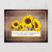 Rustige zonnebloempitten Baby shower Hartelijk dan Briefkaart (Voorkant)