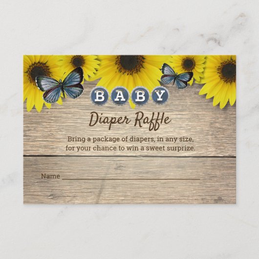 Rustige zonnebloempitten Baby shower Informatiekaartje (Voorkant)