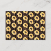 Rustige zonnebloempitten Baby shower Informatiekaartje (Achterkant)