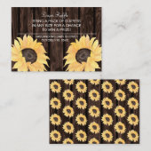 Rustige zonnebloempitten Baby shower Informatiekaartje (Voorkant / Achterkant)