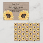Rustige zonnebloempitten Baby shower Informatiekaartje (Voorkant / Achterkant)