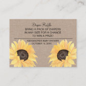 Rustige zonnebloempitten Baby shower Informatiekaartje (Voorkant)