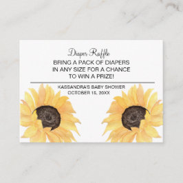 Rustige zonnebloempitten Baby shower Informatiekaartje