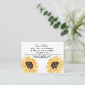 Rustige zonnebloempitten Baby shower Informatiekaartje (Staand voorkant)