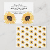 Rustige zonnebloempitten Baby shower Informatiekaartje (Voorkant / Achterkant)