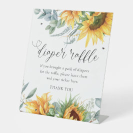 Rustige zonnebloempitten Baby shower Reclamebord Met Voetstuk