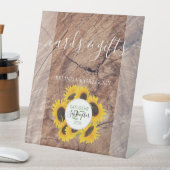 Rustige zonnebloempitten en -cadeautjes reclamebord met voetstuk (Insitu)