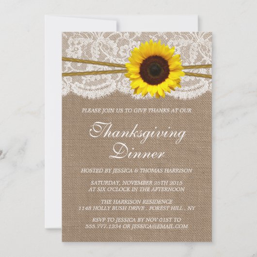 Rustige zonnebloempitten en Thanksgiving van kant Kaart (Voorkant)