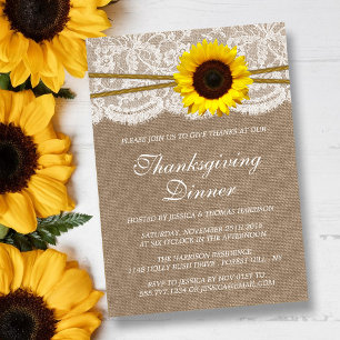 Rustige zonnebloempitten en Thanksgiving van kant Kaart