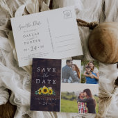 Rustige zonnebloempitten Foto Collage Save the Dat Uitnodiging Briefkaart