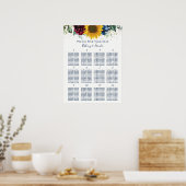 Rustige zonnebloempitten Roos - Floral Wedding Sea Poster (Keuken)