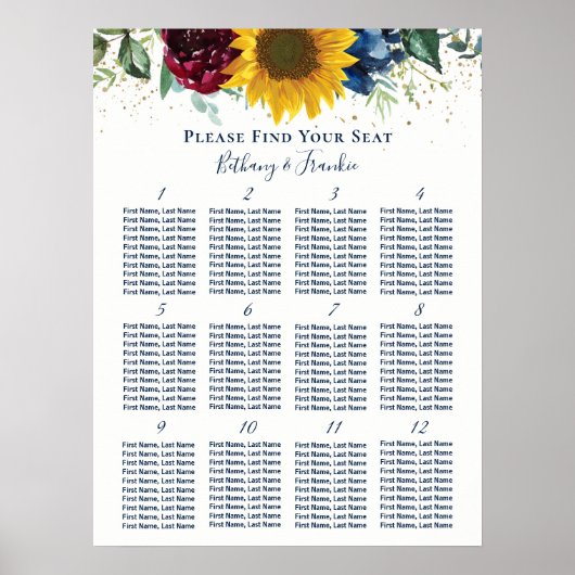 Rustige zonnebloempitten Roos - Floral Wedding Sea Poster (Voorkant)