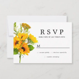 Rustige zonnebloempitten RSVP Kaartje