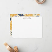 Rustige zonnebloempitten, speciaal ontworpen bakke notitiekaartje (Voorkant / Achterkant in situ)