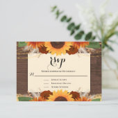 Rustige zonnebloempitten Terracotta Wedding RSVP K (Staand voorkant)
