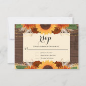 Rustige zonnebloempitten Terracotta Wedding RSVP K Kaartje (Voorkant)