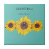 rustige zonnebloempitten voor bruiloften tegeltje (Voorkant)