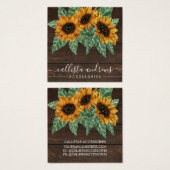 Rustige zonnebloempitten voor Waterverf van hout Vierkante Visitekaartjes (Voorkant /achterkant)