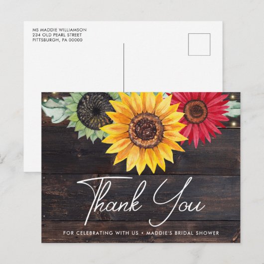 Rustige zonnebloempitten Vrijgezellenfeest Harteli Briefkaart (Voorkant / Achterkant)