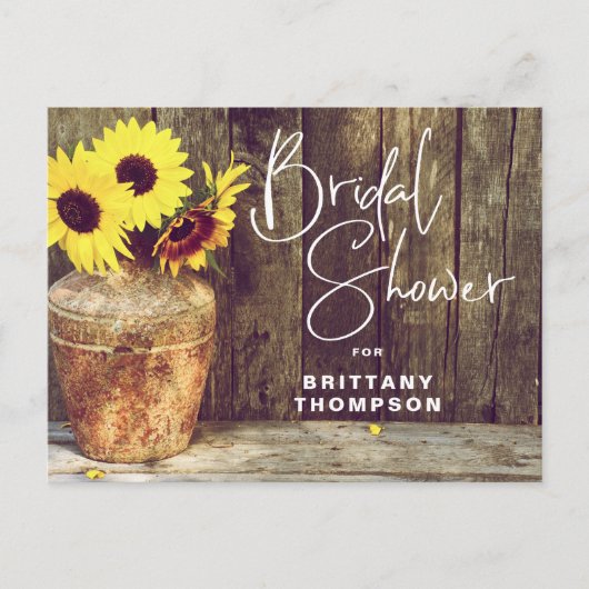 Rustige zonnebloempitten Vrijgezellenfeest Uitnodiging Briefkaart (Voorkant)