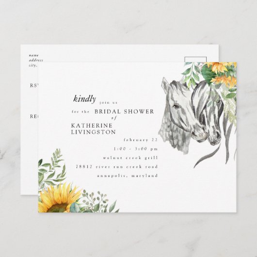 Rustige zonnebloempitten Vrijgezellenfeest Uitnodiging Briefkaart (Voorkant / Achterkant)