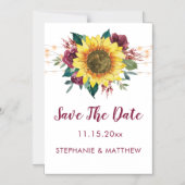 Rustige zonnebloempjes die de datum bewaren magnetische uitnodiging (Voorkant)