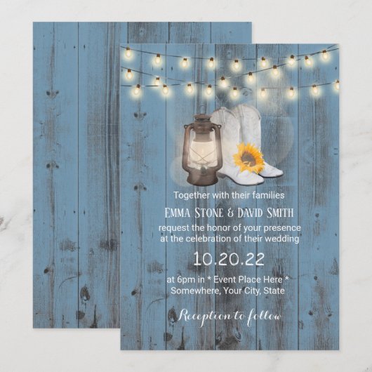 Rustige zonnebloempjes en Westerne lantaarns Kaart (Voorkant / Achterkant)