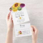 Rustige zonnebloempjes in één uitnodiging (Afscheurbaar)