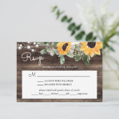 Rustige zonnebloempjes met keuzevrijheid RSVP kaartje (Staand voorkant)
