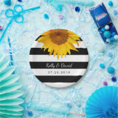 Rustige zonnebloempjes papieren bordje (Feest)