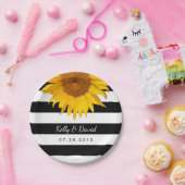 Rustige zonnebloempjes papieren bordje (Feest)