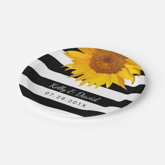 Rustige zonnebloempjes papieren bordje (Gekanteld)