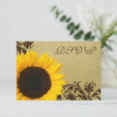 Rustige zonnebloempjes Weddenschap RSVP-reactiekaa RSVP Kaartje (Staand voorkant)