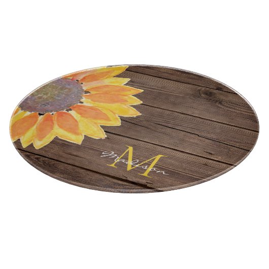 Rustige zonnebloempo snijplank (Hoek)