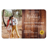 Rustige zonnebloempotfoto Wedding-uitnodiging Magneet (Horizontaal)